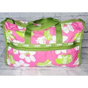 Lesportsac x Lilly Pulitzer PINK Deluxe Large Weekender Duffle Bag Carry On